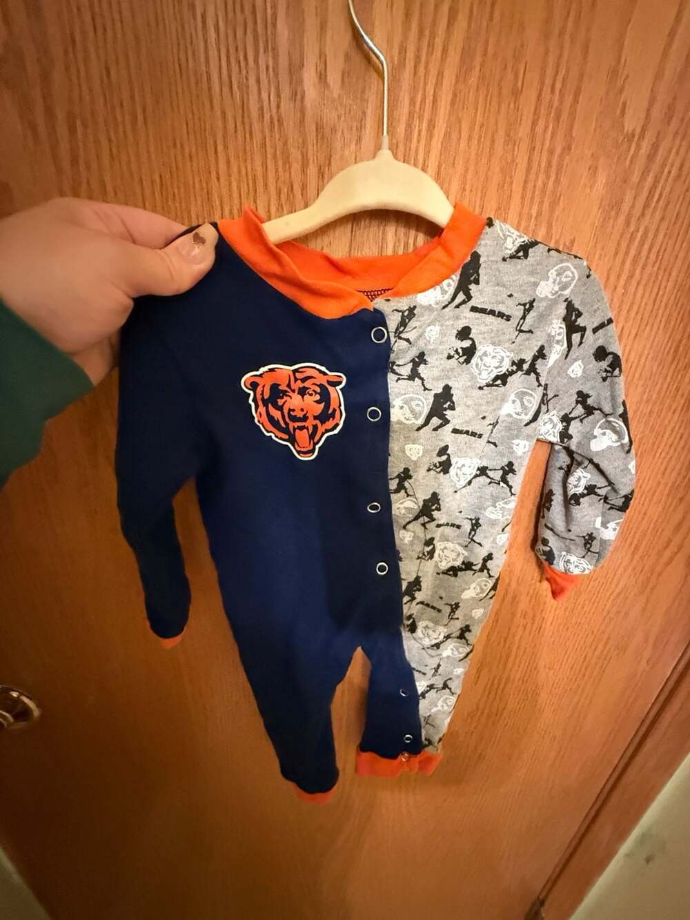 Ultra Game NFL Chicago Bears Baby Coverall Size 6-9M Blue Gray